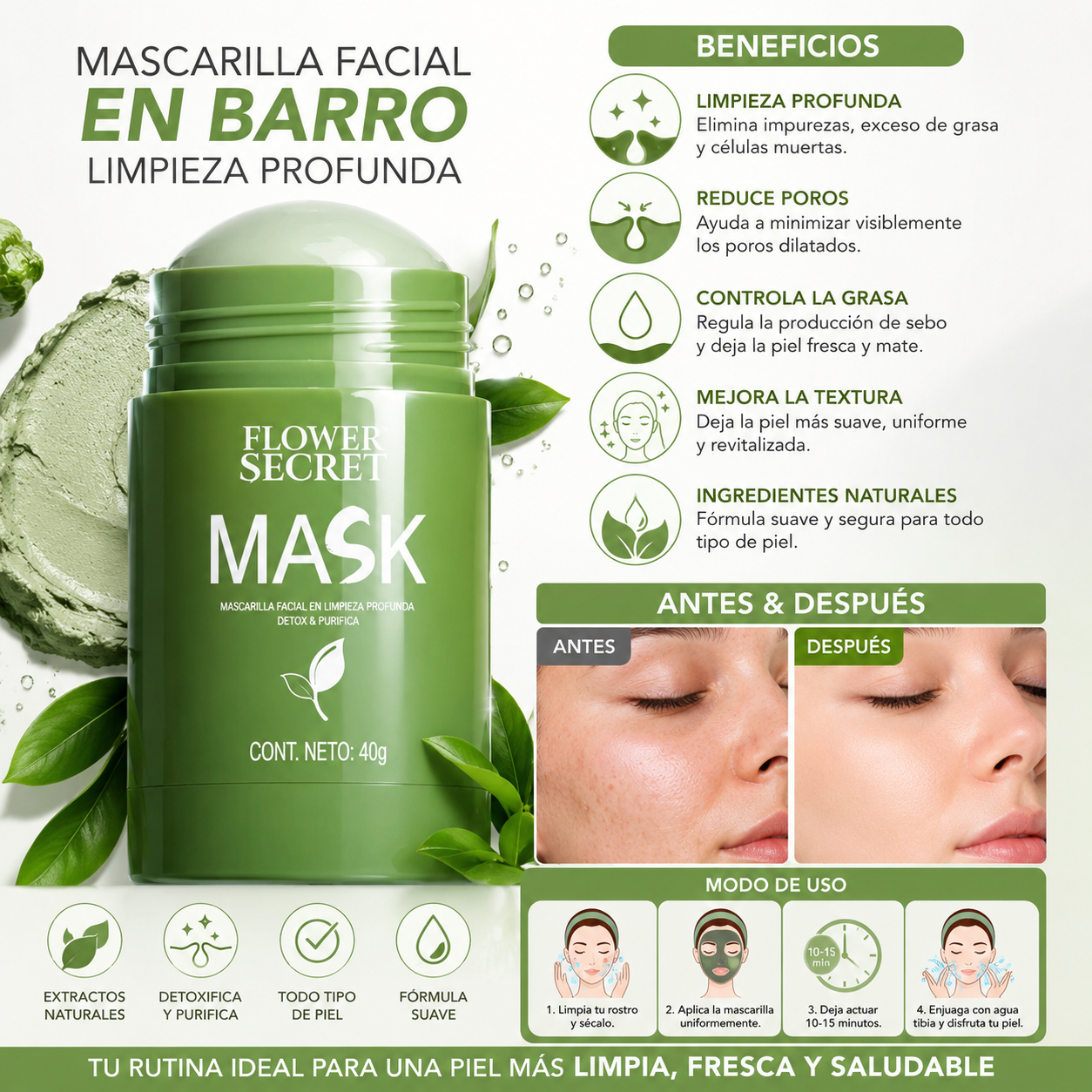 MASCARILLA TE VERDE EN BARRA